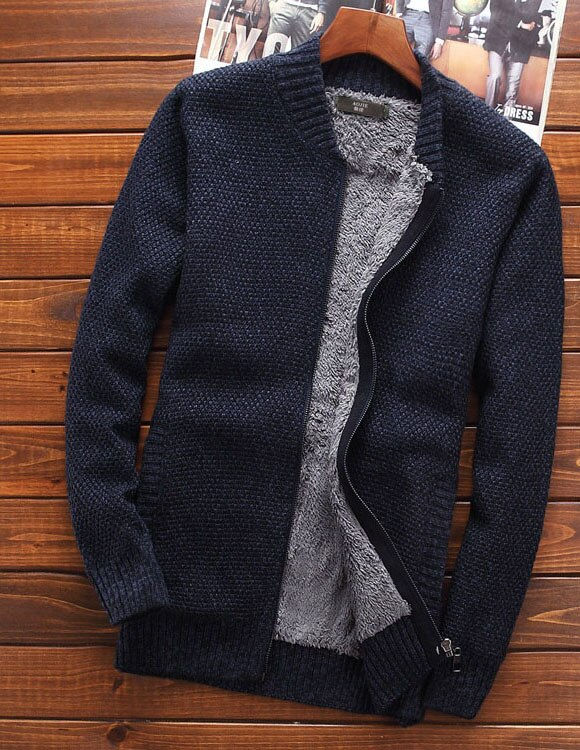 Thumbnail: Thermal Outerwear  Tidal Current Solid Color  Zipper Cardigan Sweater