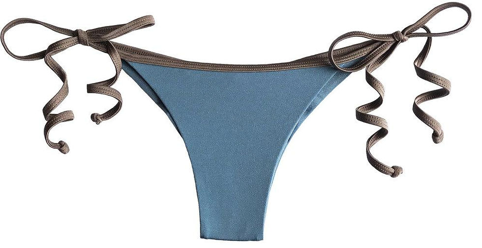Thumbnail: The Harlow Cheeky String Bikini Bottom in Smokey Blue