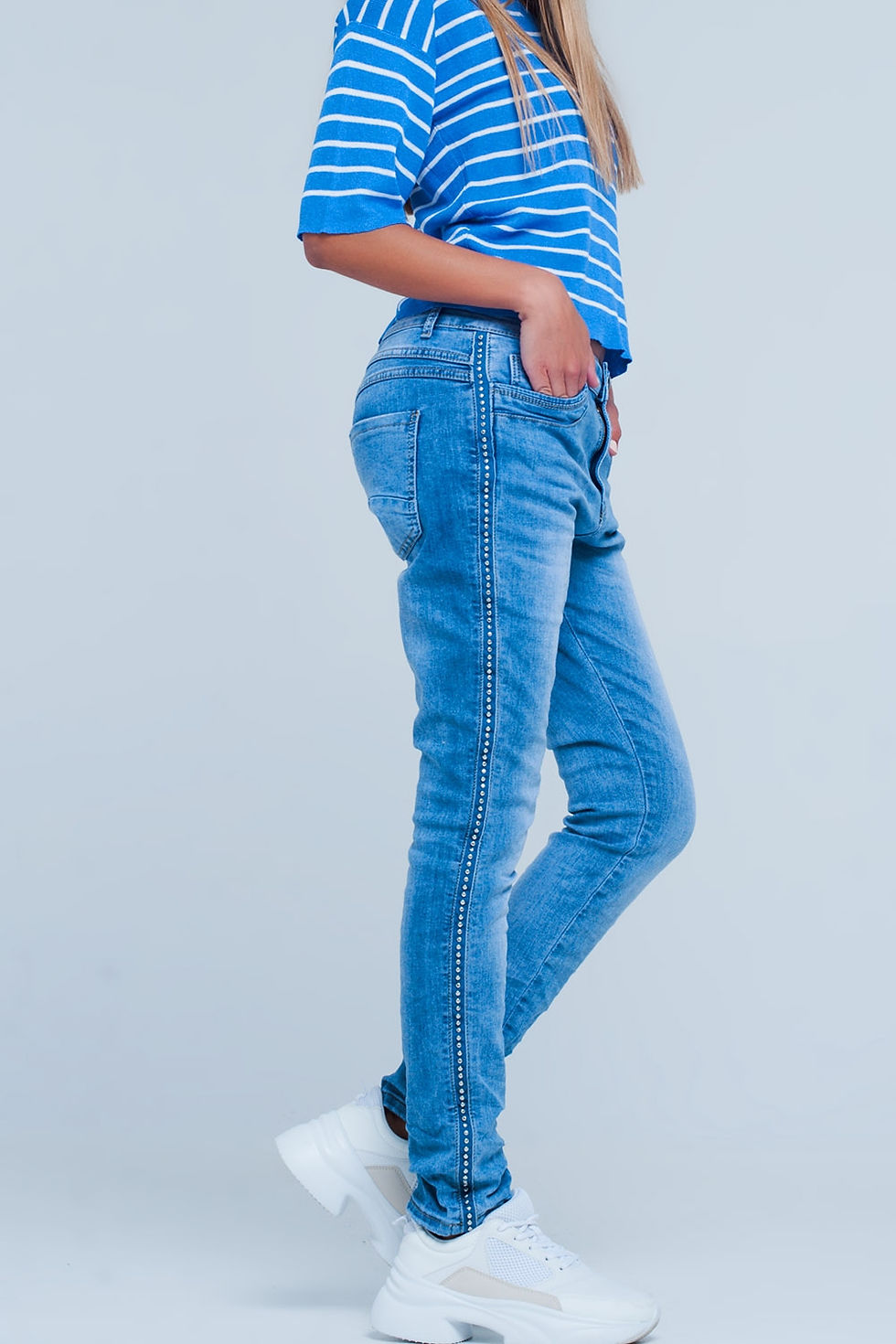 Thumbnail: Embellished Side Boyfriend Jeans