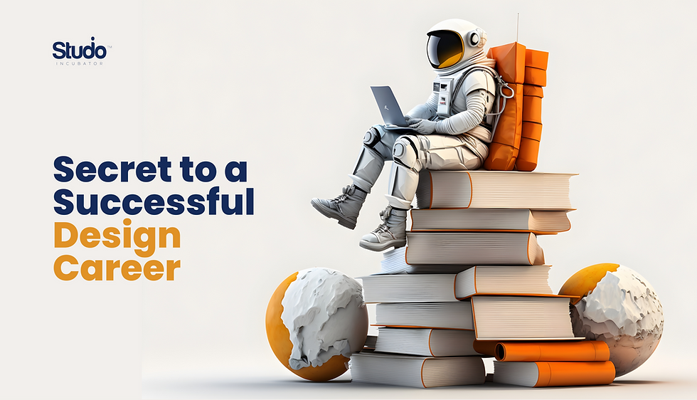 astronaut sitting on a pile of books showing successful career