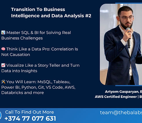 Transition To Business Intelligence and Data Analysis #2