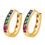 Thumbnail: 18ct Gold Plated Colour Huggie Hoops Earrings