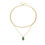 Thumbnail: 18K Gold Double Layer Necklace, Figaro Mix Gemstone Gold Necklace
