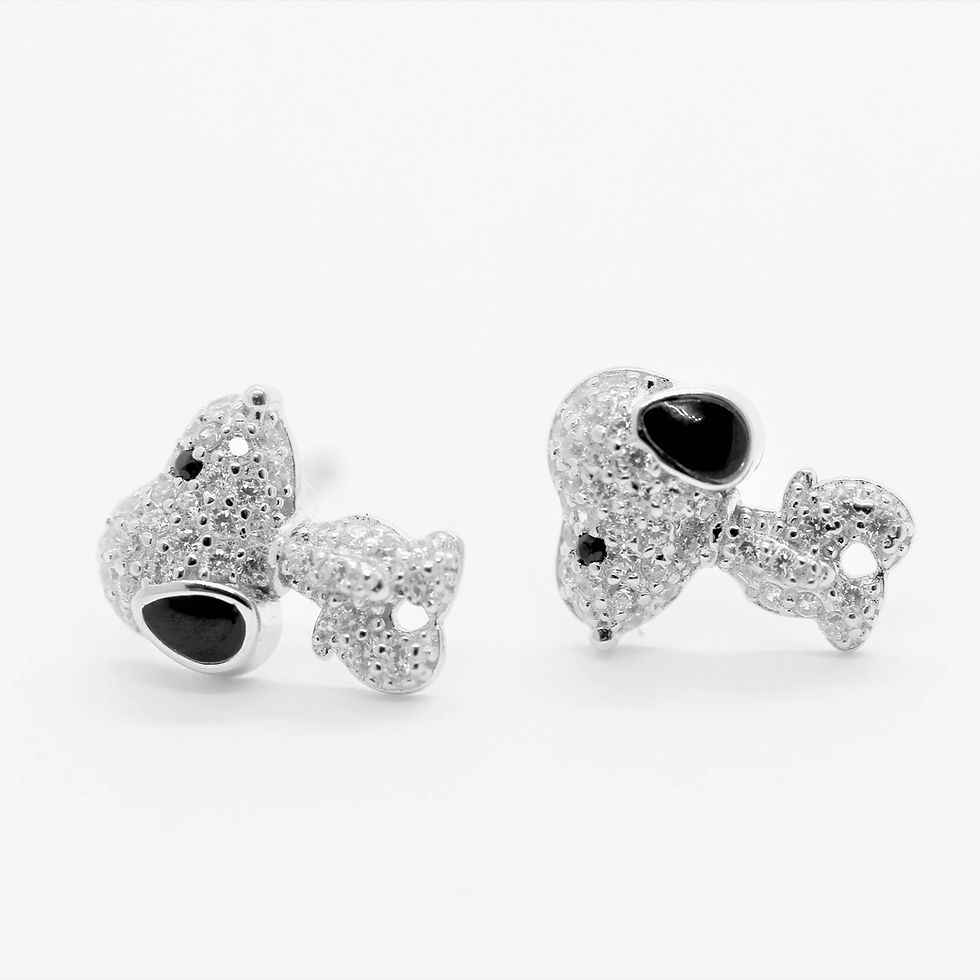 Thumbnail: Embellished Snoopy Silver Earrings