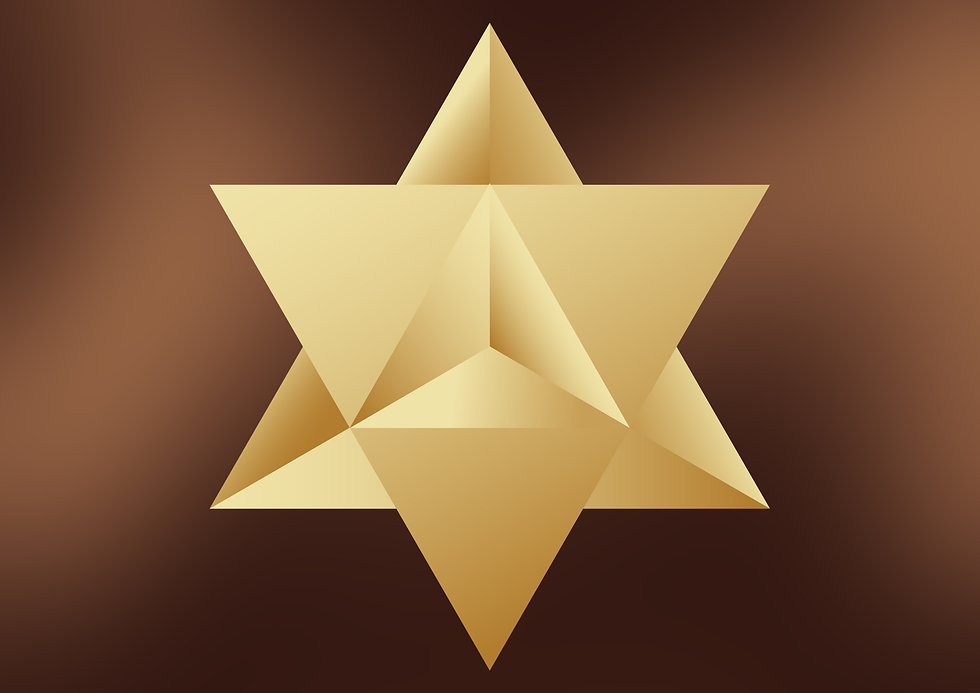 Dreidimensionales Merkaba-Energiefeld mit rotierenden Tetraedern – Darstellung des Lichtkörpers und seiner Bedeutung in Spiritualität und Bewusstseinsarbeit.