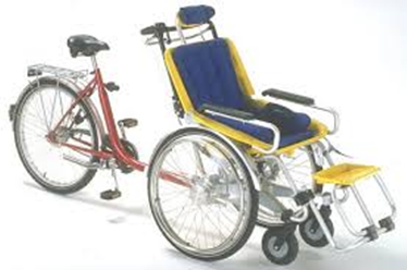 A trike modified to include a seat at the front.