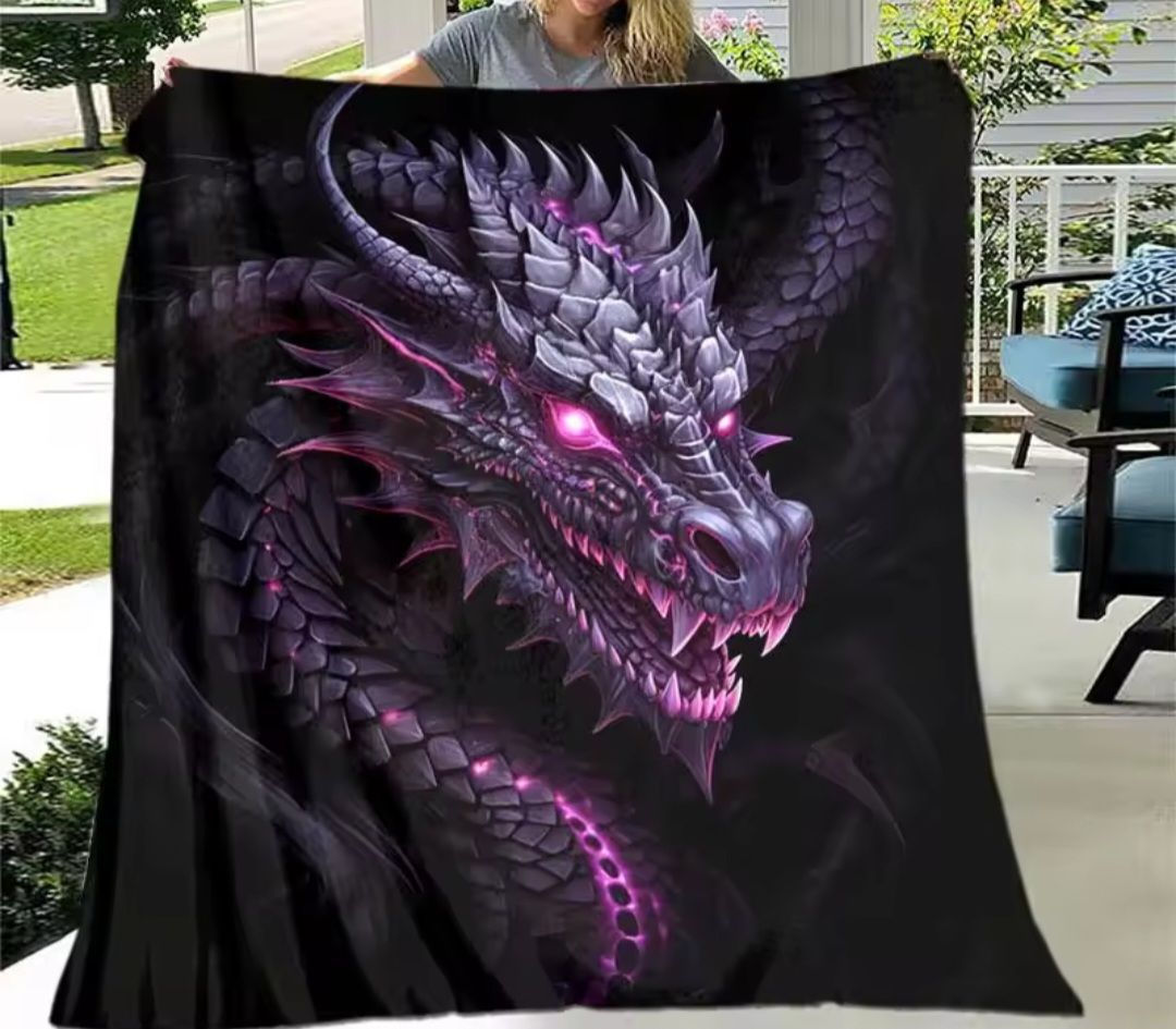 Purple Dragon throw blanket