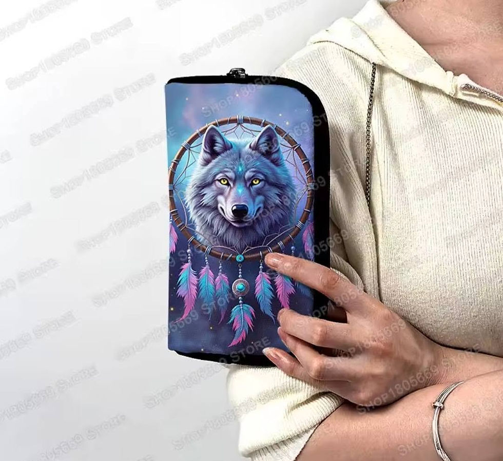 Thumbnail: Wolf print purses