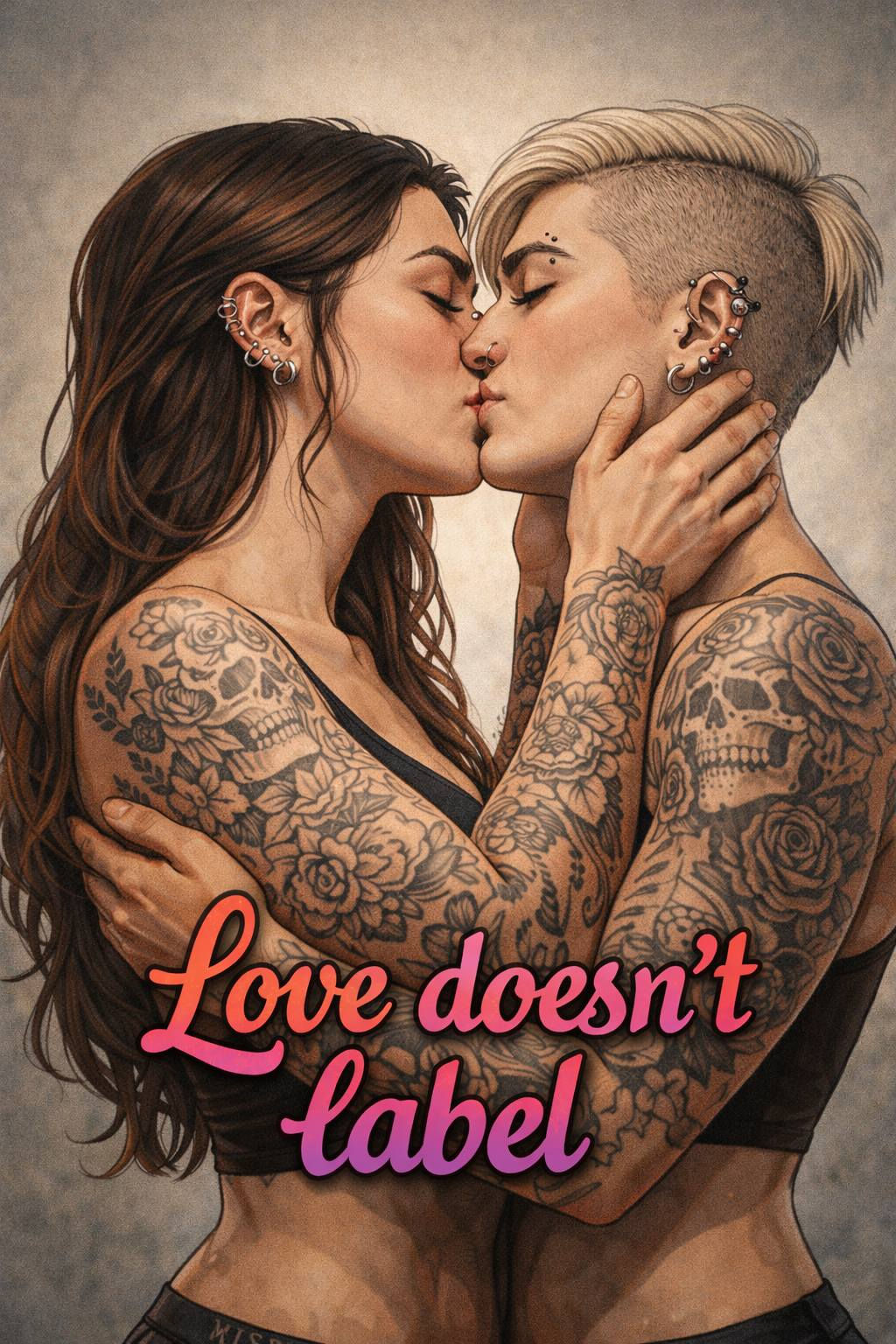 Love doesnt label T-shirt -Lesbian