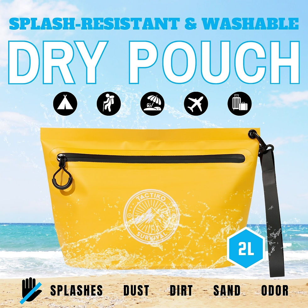 Thumbnail: TACTIKO 3L Splash-Resistant Zipper Pouch – Travel & Gear Organizer (Yellow)