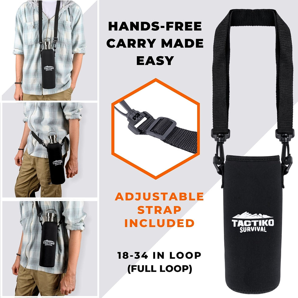 Thumbnail: TACTIKO 1500 ml Stainless Steel Water Bottle – Boil-Safe, BPA-Free (Black)