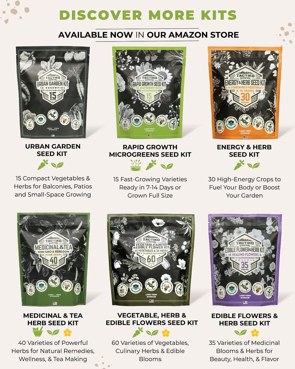 Thumbnail: Tactiko 50Variety Survival Seed Kit - Vegetables & Herbs, Non-GMO USA Seeds