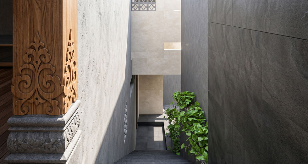 Planter on the stairs