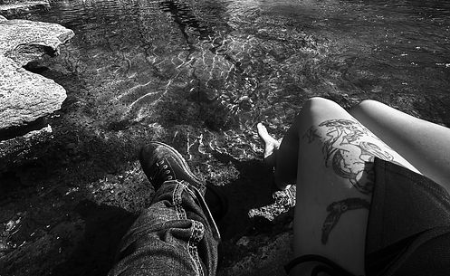 Our cowboy and witch enjoying an afternoon by the creek.