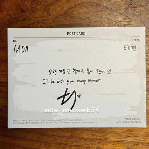 TXT Freefall Signed Postcards | MOA Market