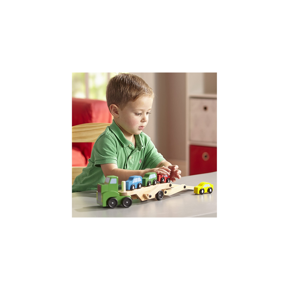 Miniatura: Camión remolcador de autos de madera Melissa & Doug