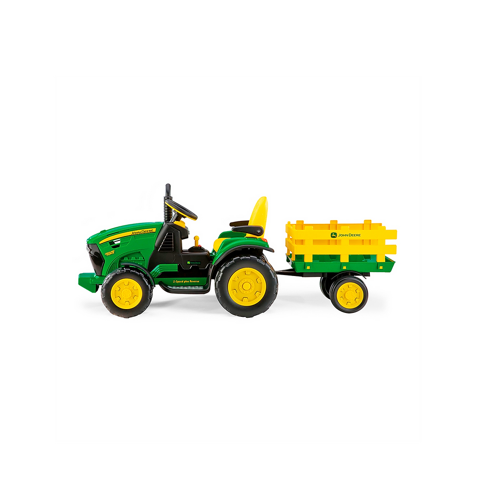 Miniatura: Peg Perego John Deere Ground Tractor with Trailer 12 Volt Ride On