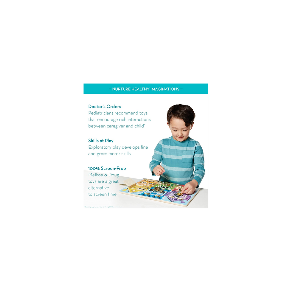 Miniatura: Tablero de actividades de madera Melissa & Doug con cerraduras