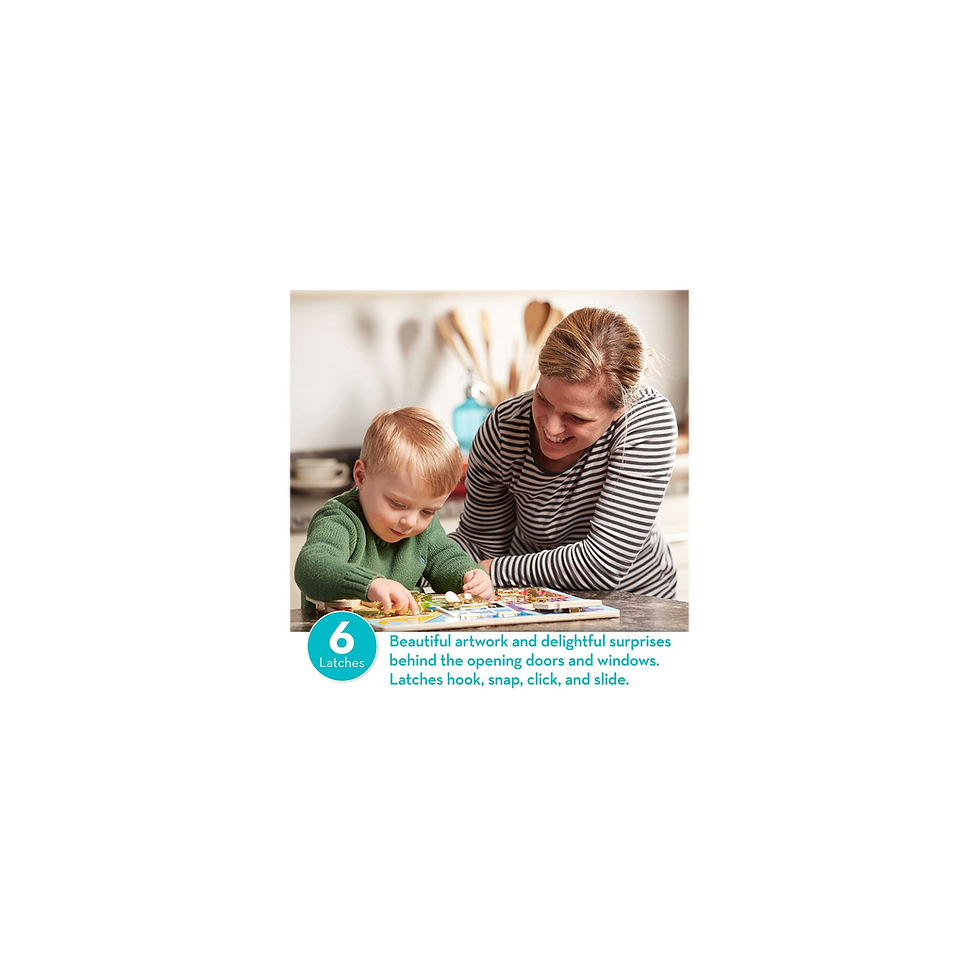 Miniatura: Tablero de actividades de madera Melissa & Doug con cerraduras