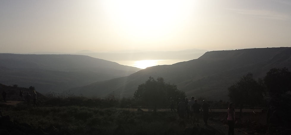 Coucher de soleil sur la mer de Galilée, vu depuis le Golan