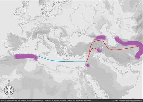 Jewish diaspora around 750 BCE, during the Assyrian invasions