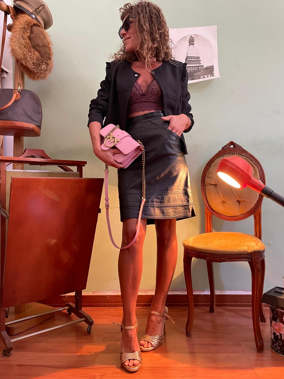 Gonna vintage in pelle