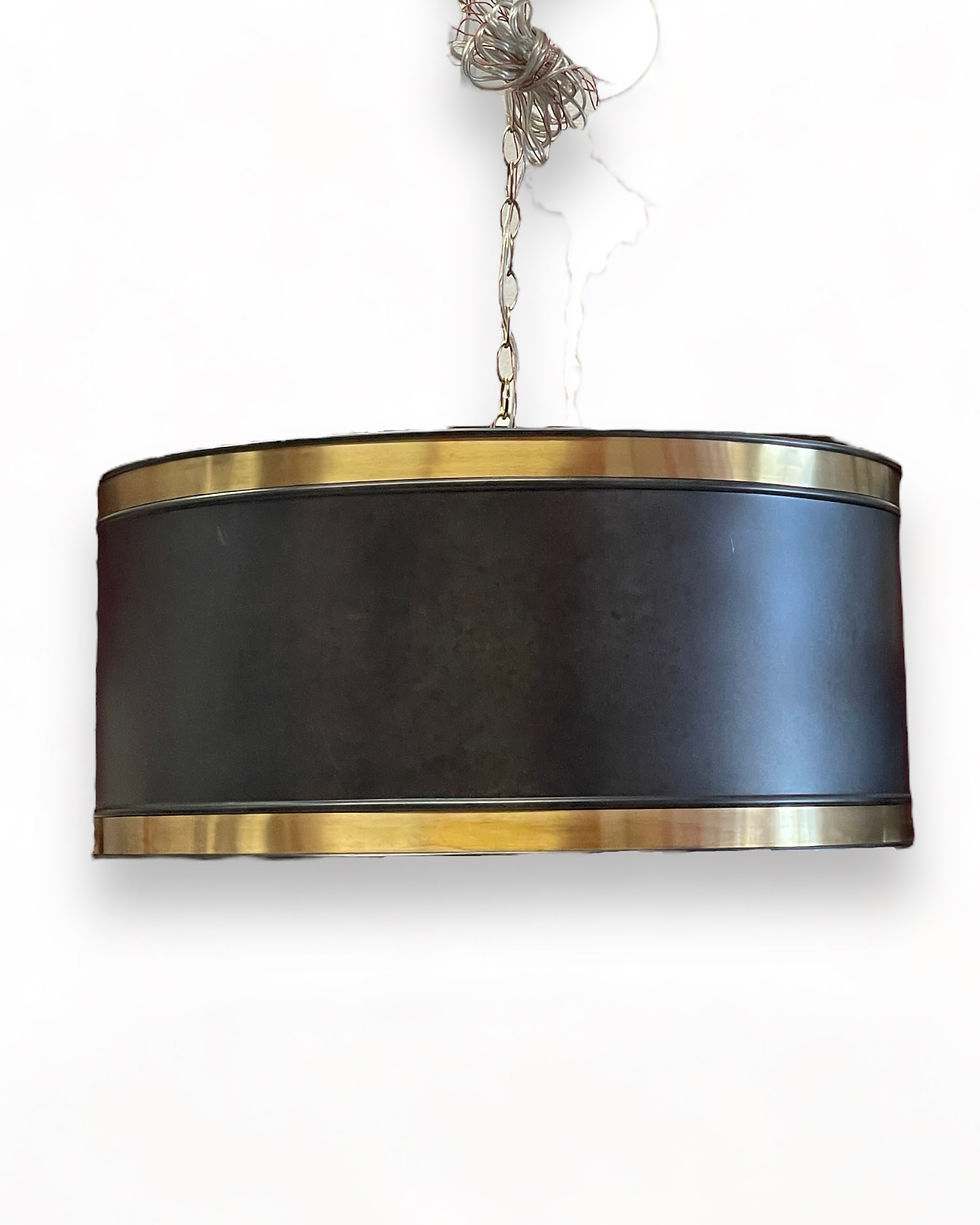 SOLD Black Drum Chandelier