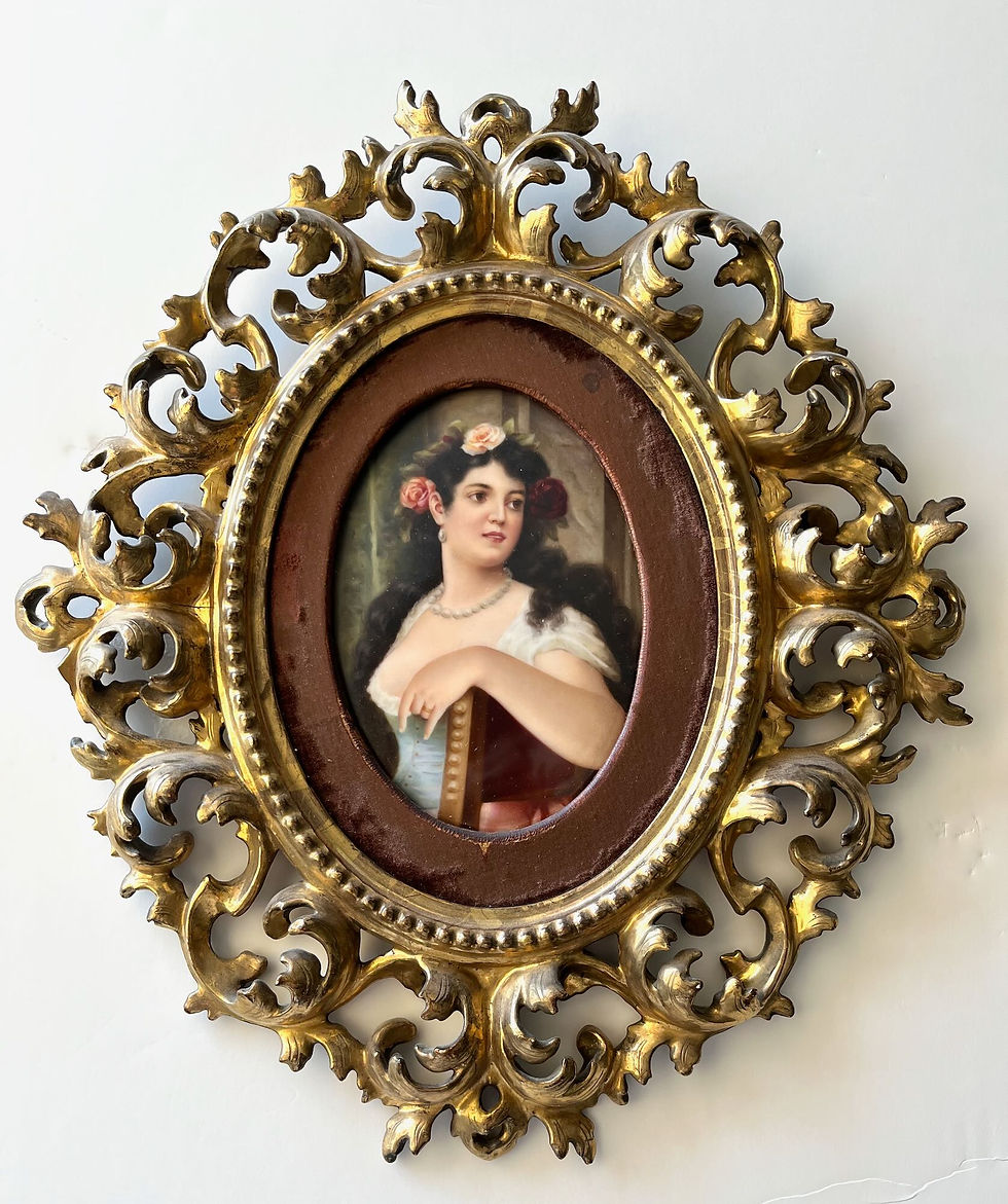 Italian Gilt Framed Porcelain Plaque