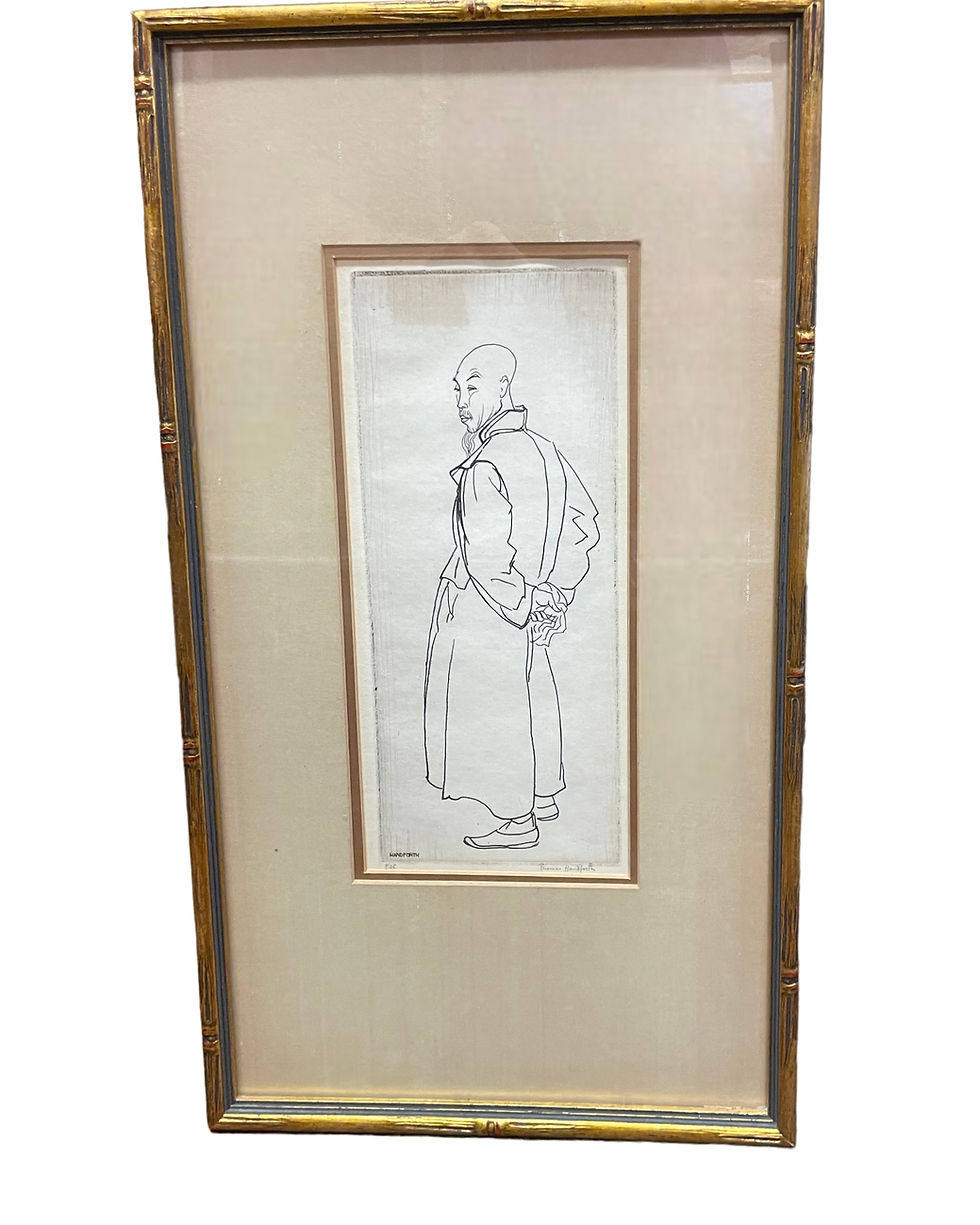 Thomas Handforth (USA 1897-1948) Study of a Chinese Man Etching #9/35.