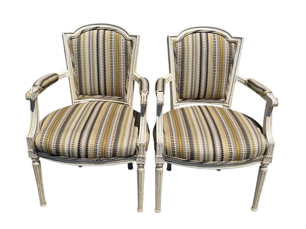 Louis XVI Style Painted Chairs.