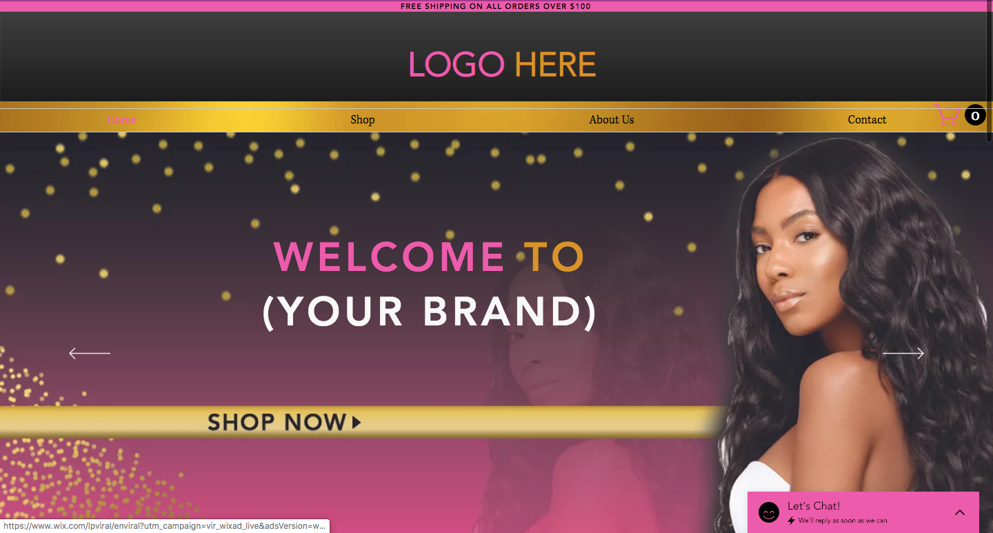 Pre-Made Hair Company Website 2