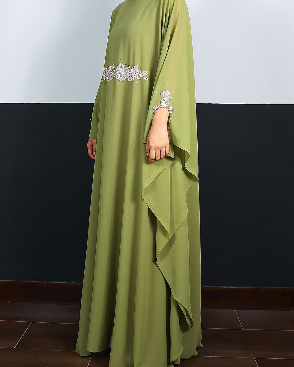 Thumbnail: Caftan Chiffon Mint Green - Lace Pink