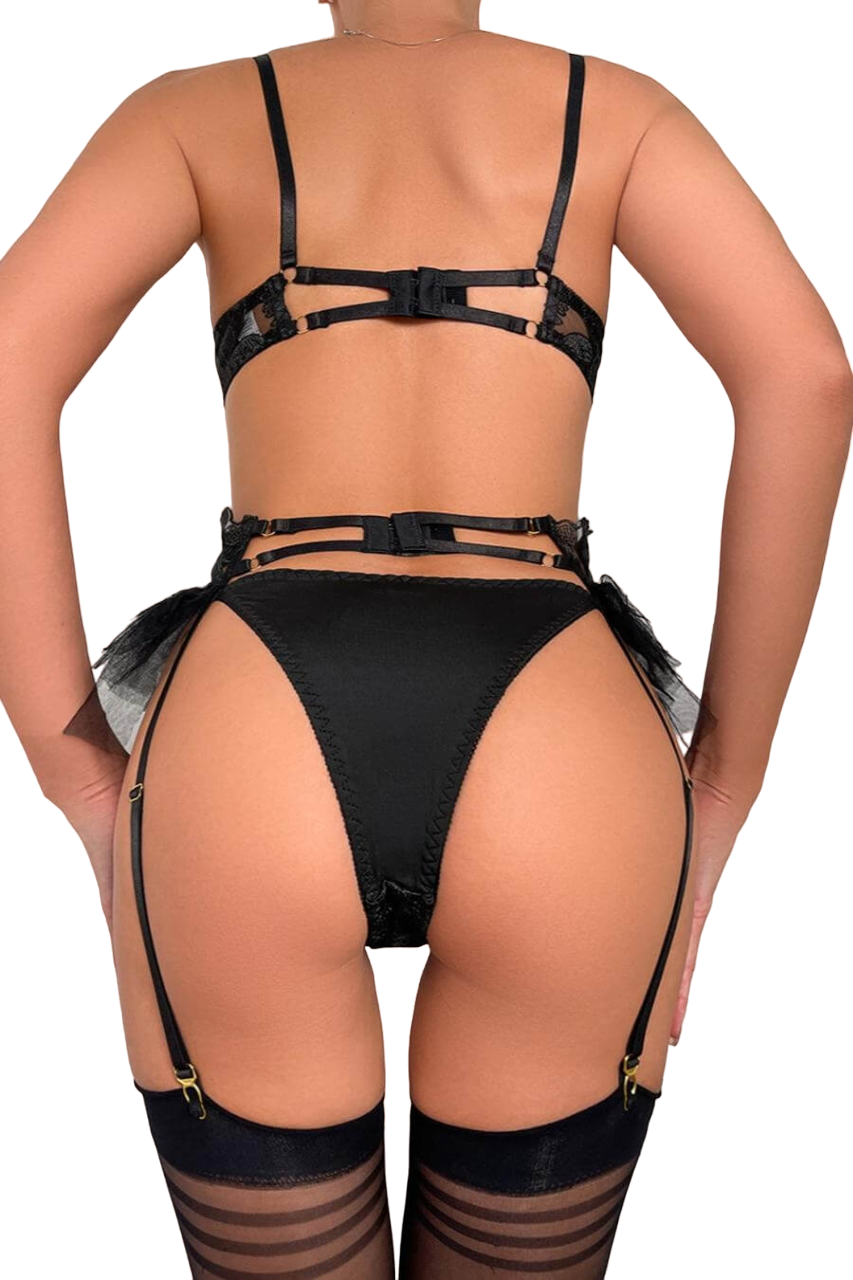 Bowie-lace-frill-garter-belt-underwear-lingerie-set-sexy-plus-size-lingerie-boutique-australia