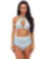 Sexy blue lace plus size lingerie set