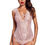 Thumbnail: Sexy pink lace strappy plus size bodysuit