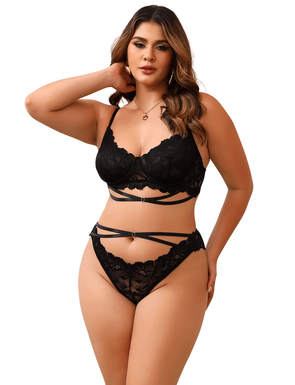 Thumbnail: Skylar-black-lace-bralette-bra-underwear-lingerie-set-sexy-plus-size-lingerie-boutique-australia