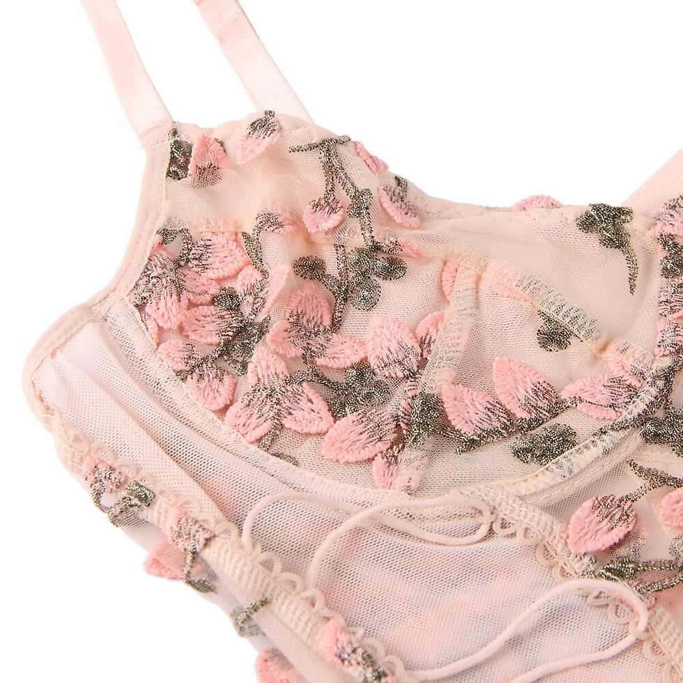 Thumbnail: Lorelei-pink-floral-bodysuit-women's-teddy-one-piece-sexy-plus-size-curvy-lingerie-australia