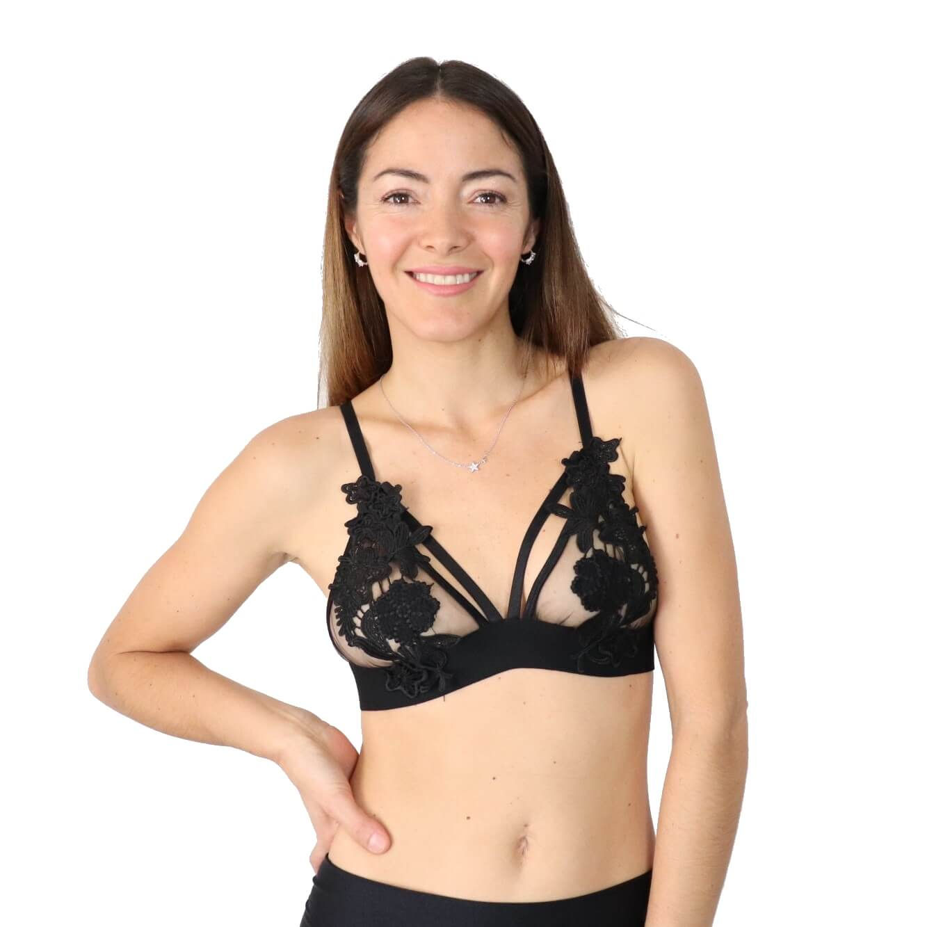 Sexy black plus size bralette lingerie