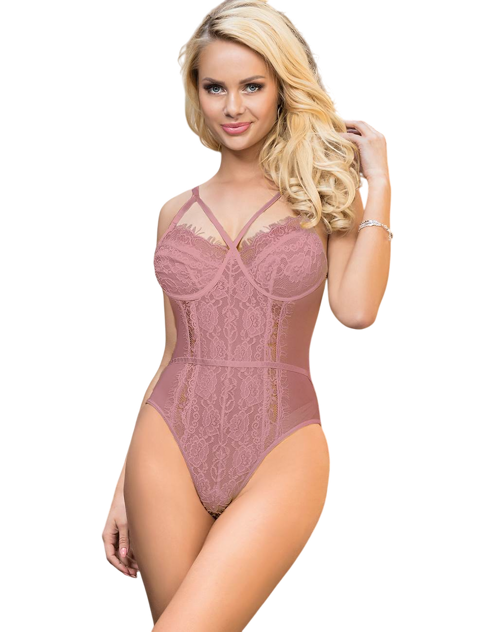 Magnolia-pink-lace-sheer-womens-bodysuit-teddy-sexy-curvy-plus-size-lingerie-australia
