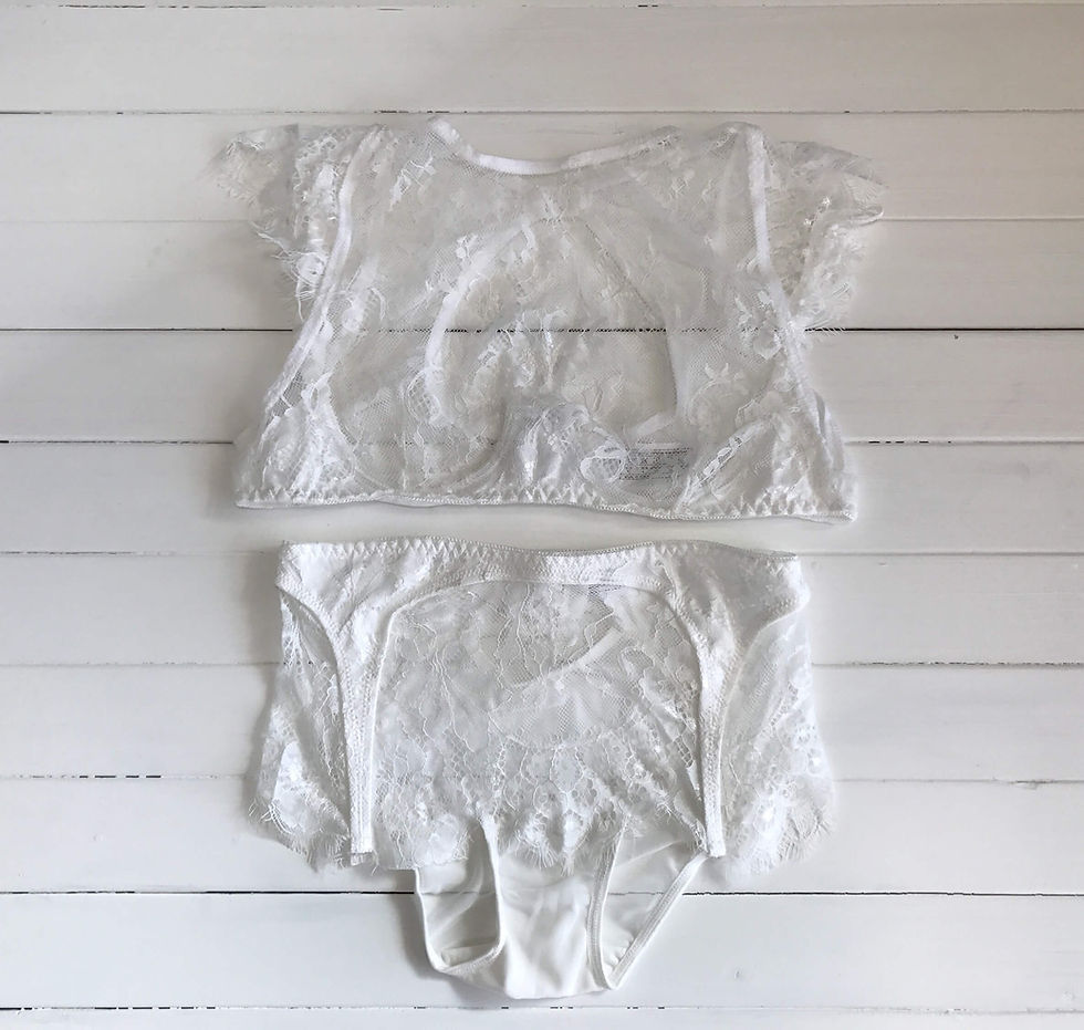Thumbnail: Sexy white lace plus size lingerie set
