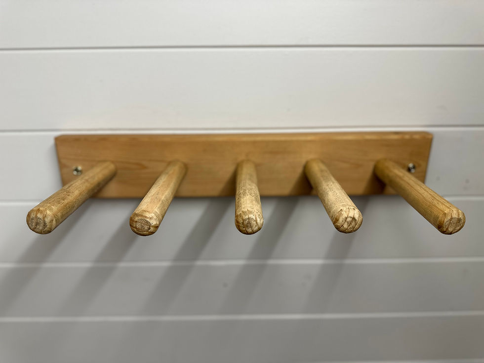 Thumbnail: Wall mounted wellington boot storage rack- Medium brown