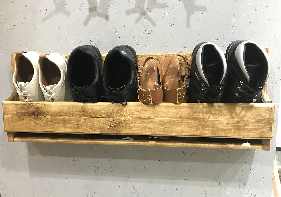 Thumbnail: Shaped shoe rack- Custom size order 100cm- 155cm