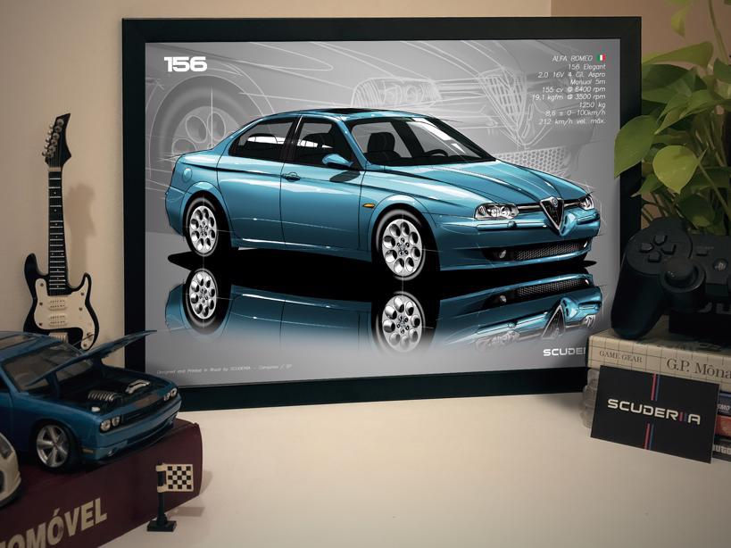 QUADRO DECORATIVO ALFA ROMEO 156 - PERSPECTIVE