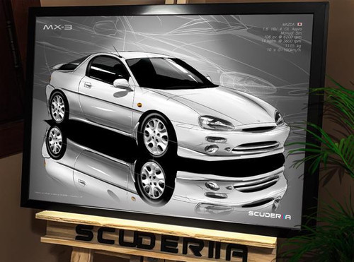 QUADRO DECORATIVO MAZDA MX3 1.6 16V - PERSPECTIVE | scuderiia.com.br