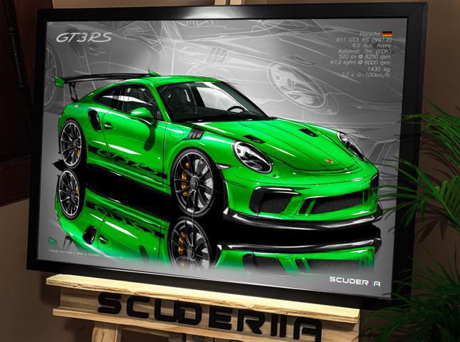 Miniatura: QUADRO DECORATIVO PORSCHE 911 GT3 RS 4.0 520cv (991.2) - PERSPECTIVE