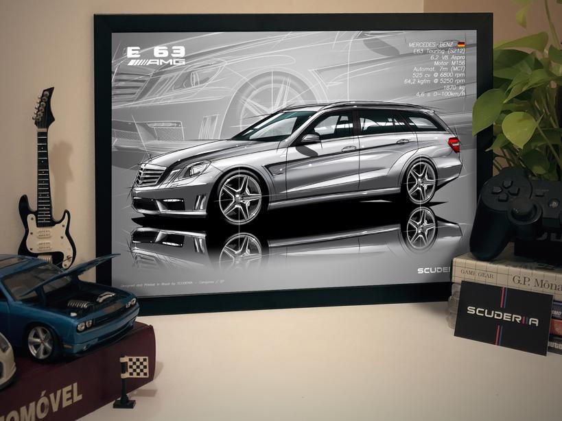 Miniatura: QUADRO DECORATIVO MERCEDES-BENZ E63 AMG TOURING 6.2 V8 (S212) - PERSPECTIVE