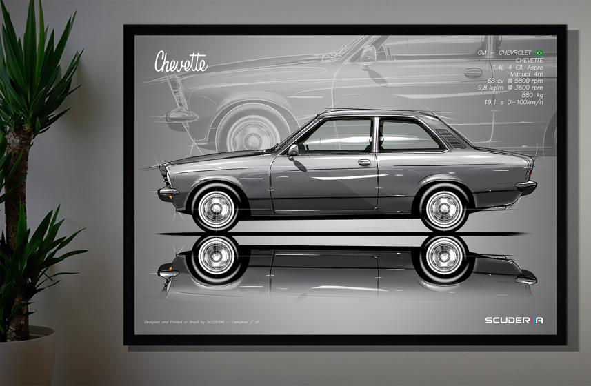 Thumbnail: QUADRO POSTER CHEVROLET CHEVETTE 1.4 (TUBARÃO) 73-77 - SIDE STREET