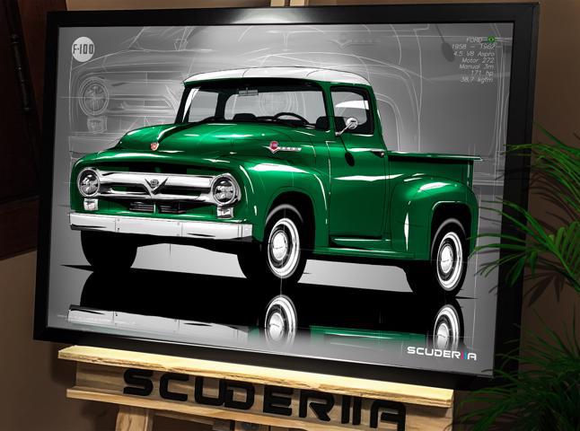 Miniatura: QUADRO DECORATIVO FORD F100 V8 272 (1958-1962) - PERSPECTIVE