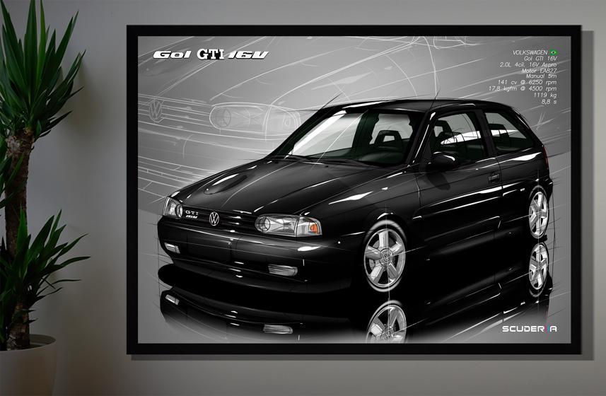 Miniatura: QUADRO DECORATIVO VOLKSWAGEN GOL GTI 2.0 16V 141 cv (G2) - PERSPECTIVE