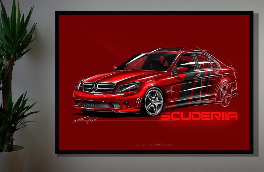 Miniatura: QUADRO DECORATIVO MERCEDES-BENZ C63 AMG (W204) - FULLCOLOR